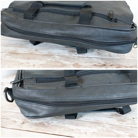 Unisex Messenger Laptop Bag Black Work School Bag Detachable Strap Top Handles - Picture 9 of 12